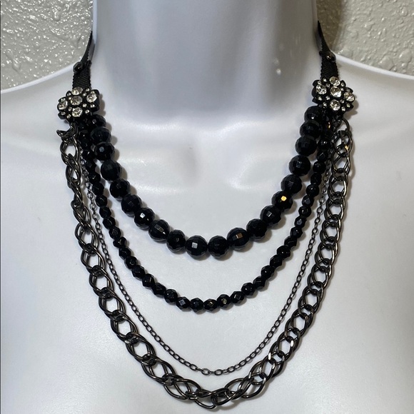 Lucky Brand Black Layered Necklace with Beads - Picture 3 of 6